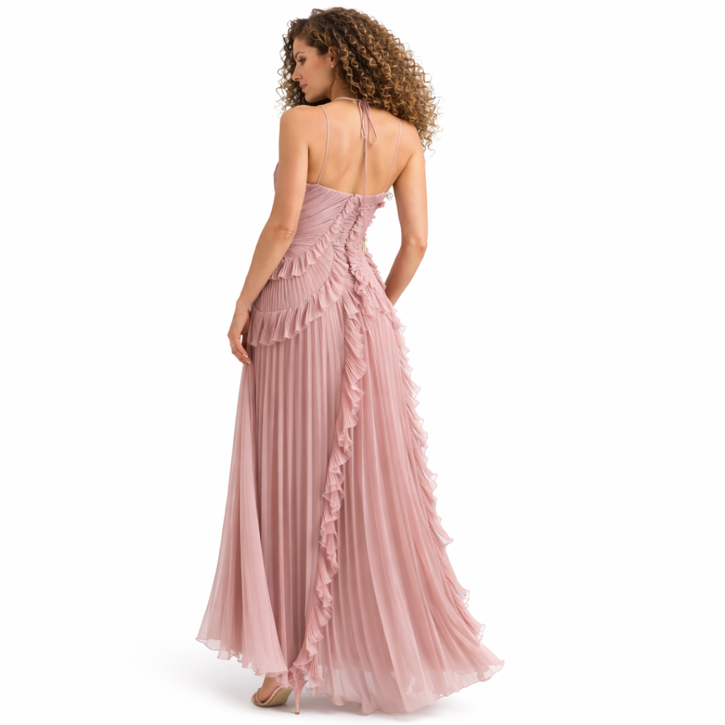 Rosa Vestido Plisado
