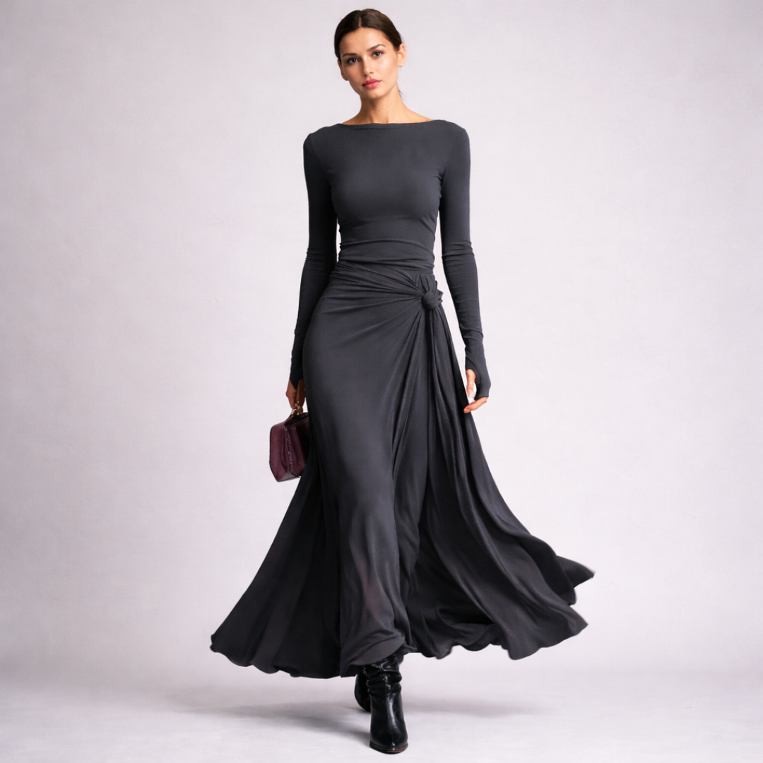 Vittoria Vestido largo con lazo lateral