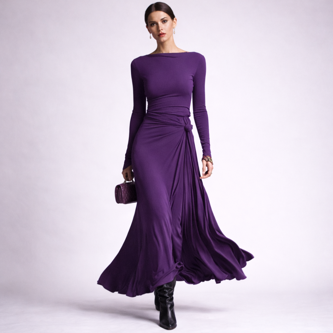 Vittoria Vestido largo con lazo lateral