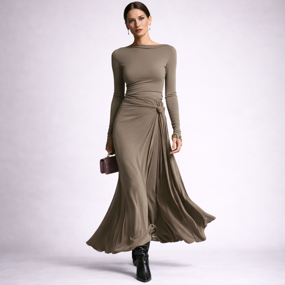 Vittoria Vestido largo con lazo lateral