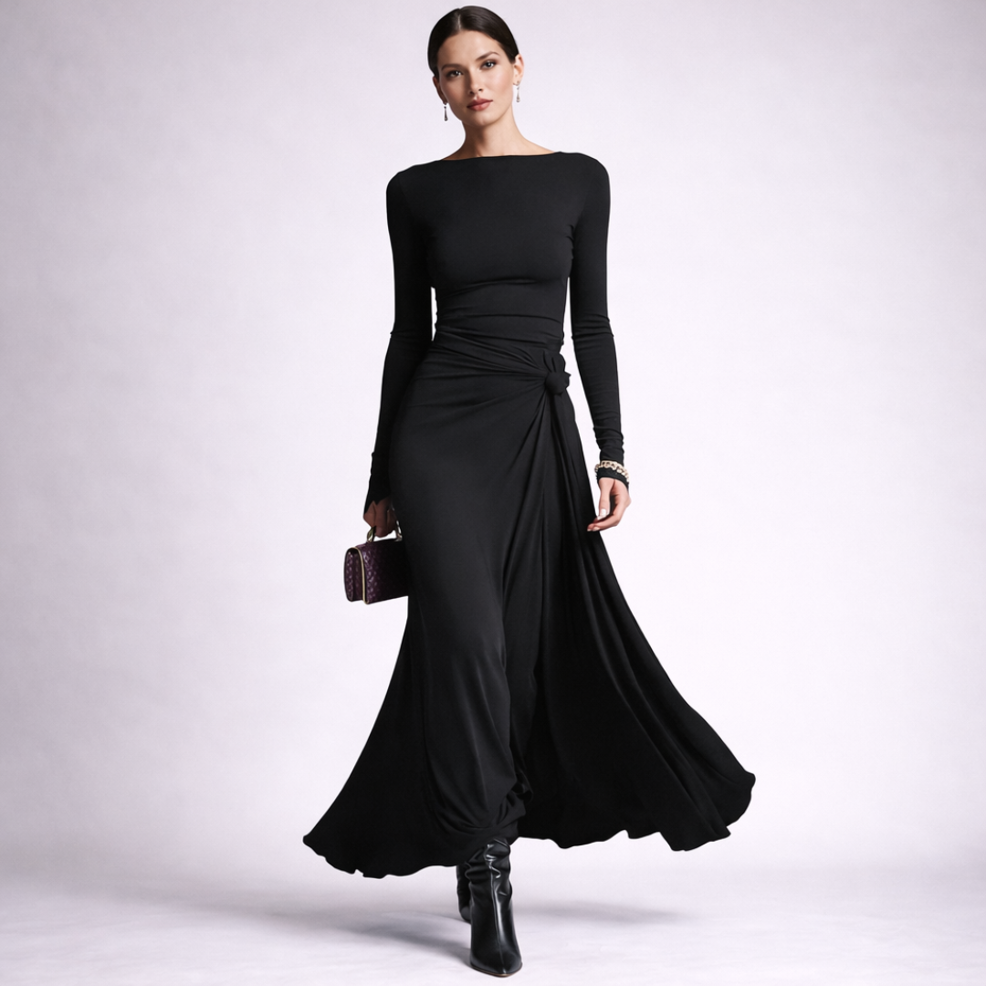 Vittoria Vestido largo con lazo lateral